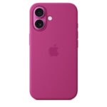 apple silicon cover for iphone 16 fushia