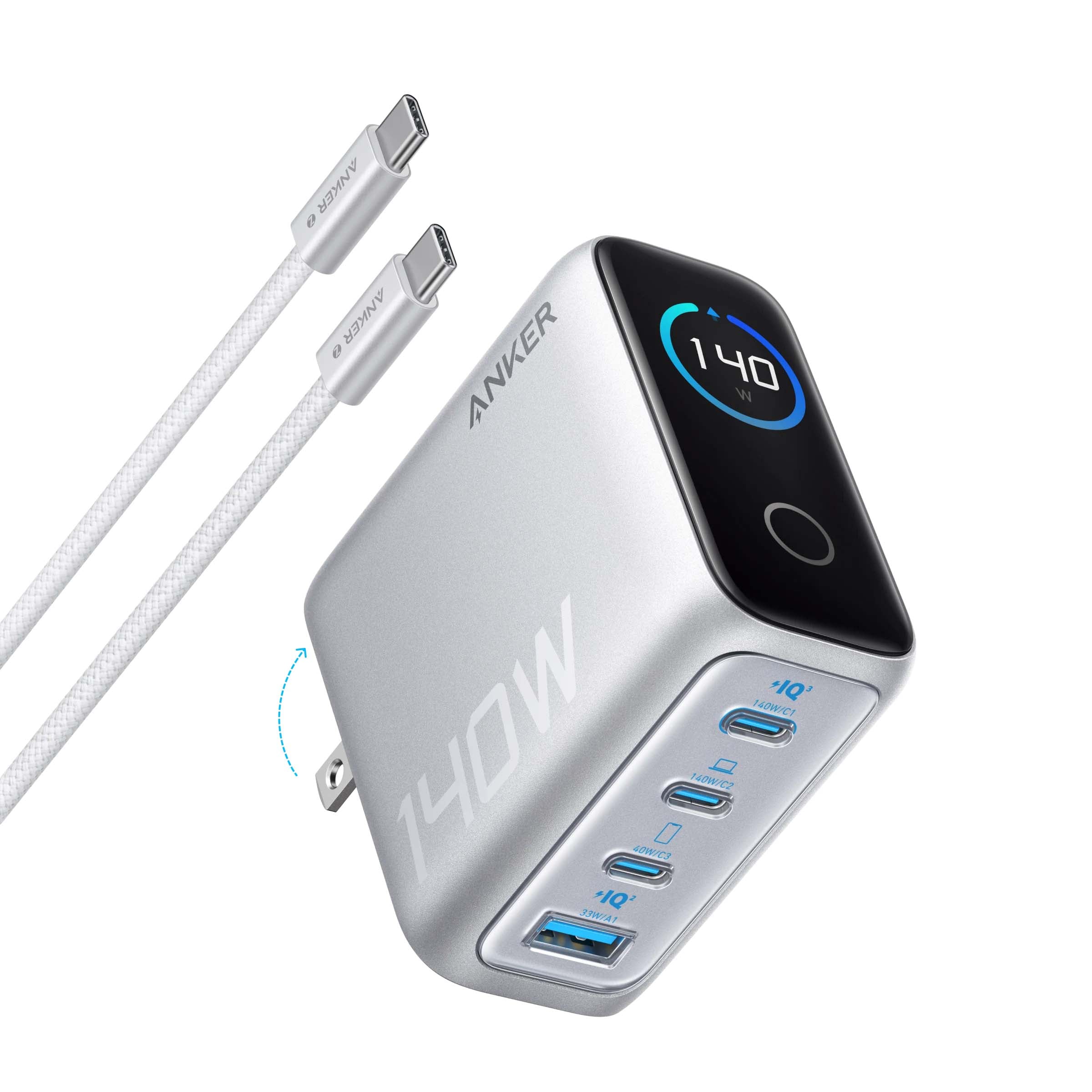 B2697G41 Anker Charger (140W, 4-Port, PD 3.1) with USB-C Cable - Image 1