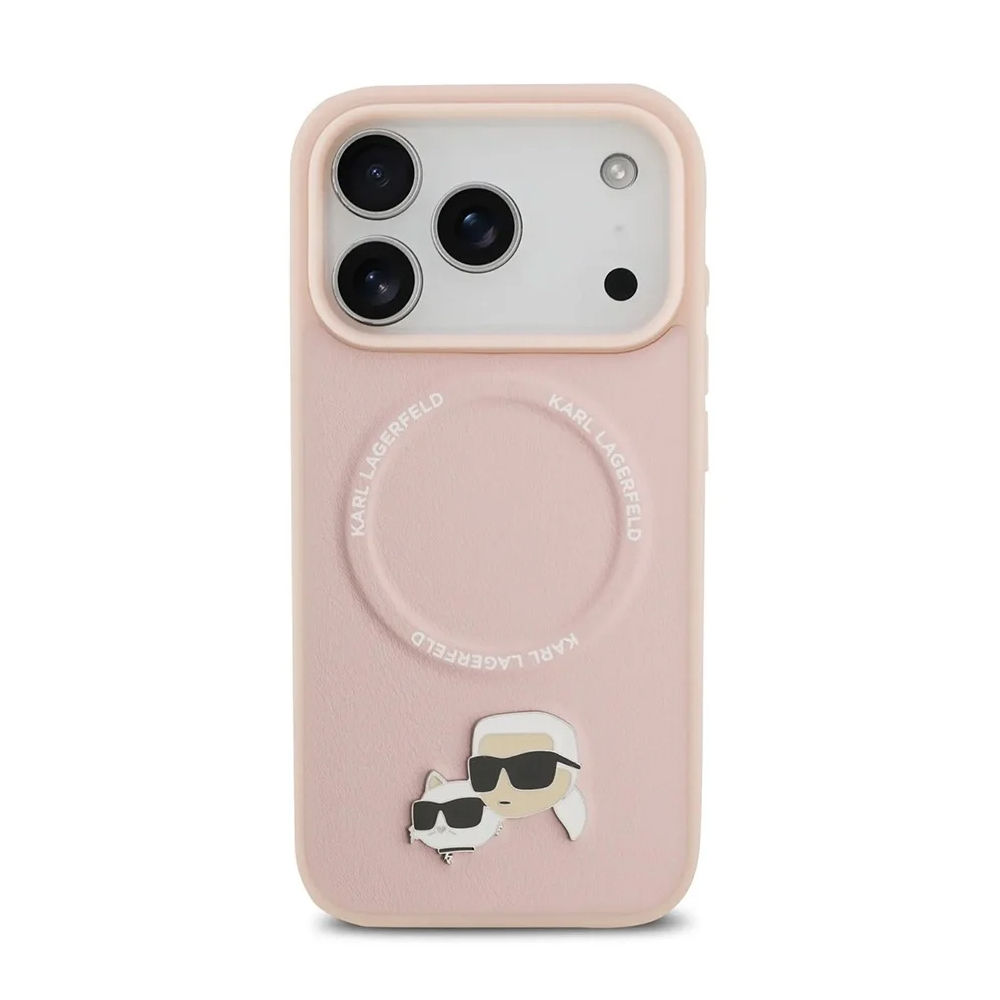 KLOHMP17LPSMLRKCP Karl Lagerfeld for iPhone 17 Pro MaxMagSafe PU Case With Karl RSG Logo Buttons Pink - Image 1