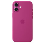 apple silicon cover for iphone 16 plus fushia