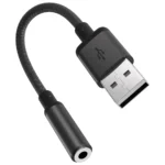 Porodo Audiolink Female 3.5mm to USB-A Audio Jack Adapter - Black