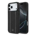 Mercedes-Benz Leather Star Pattern and Stripes MagSafe Case for iPhone 17 Pro Max