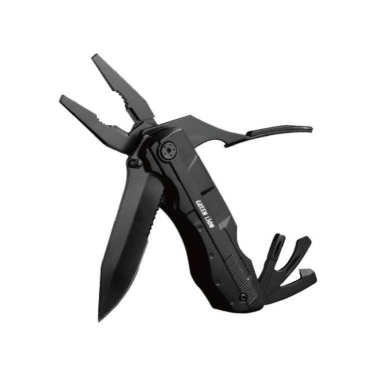 gnmltplr10bk Green Lion Multi Pliers with Fire Starter - Black 10 in 1 - Image 1